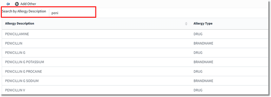 allergy search