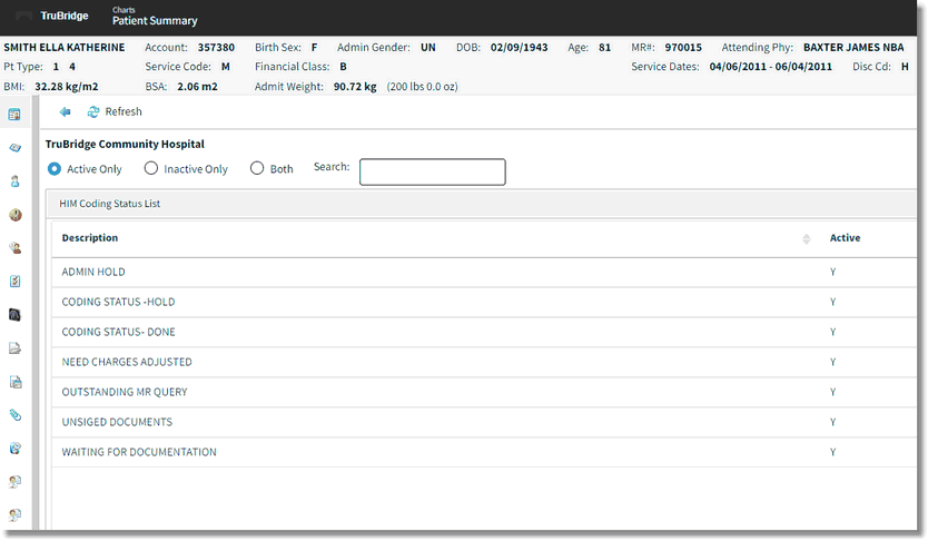 coding status List
