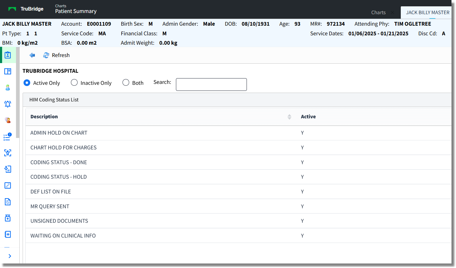 coding status list updated