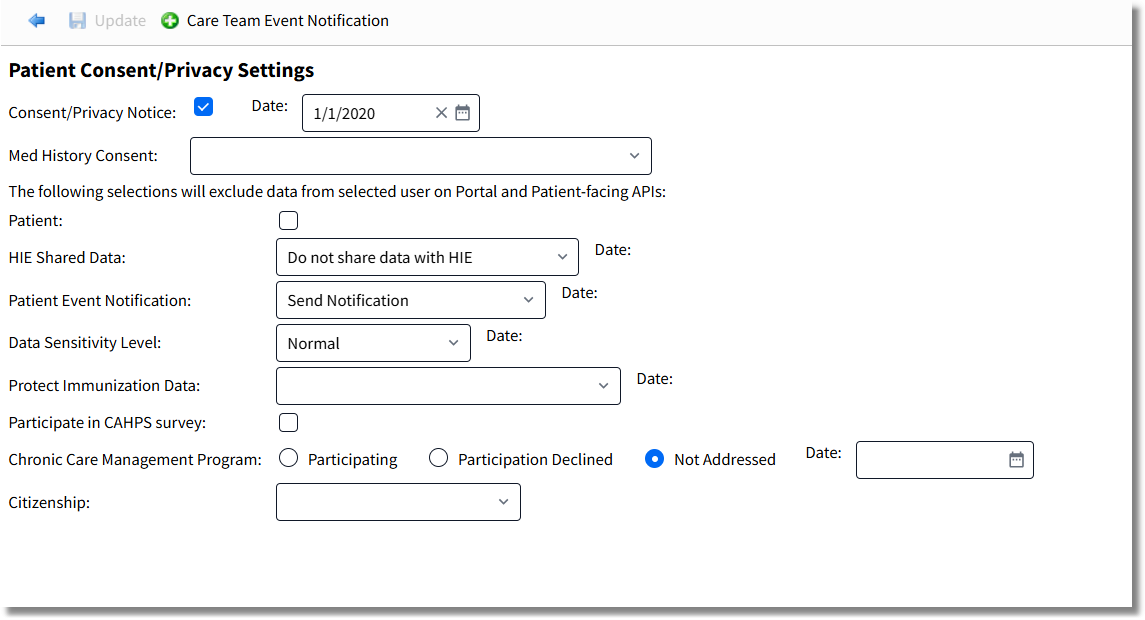 wc consent privacy settings