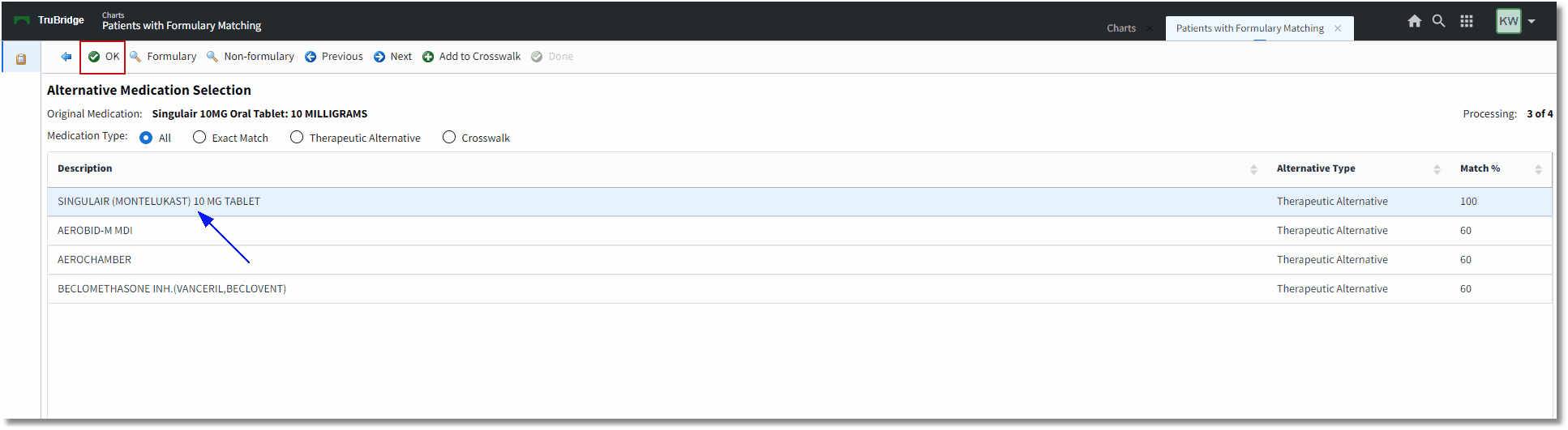 FormularyMatchingAltMedSelection