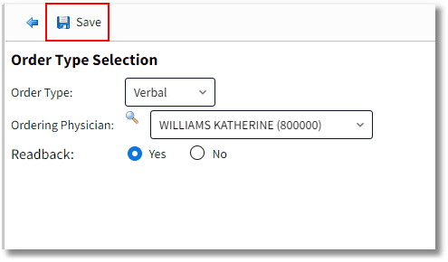 order type selection