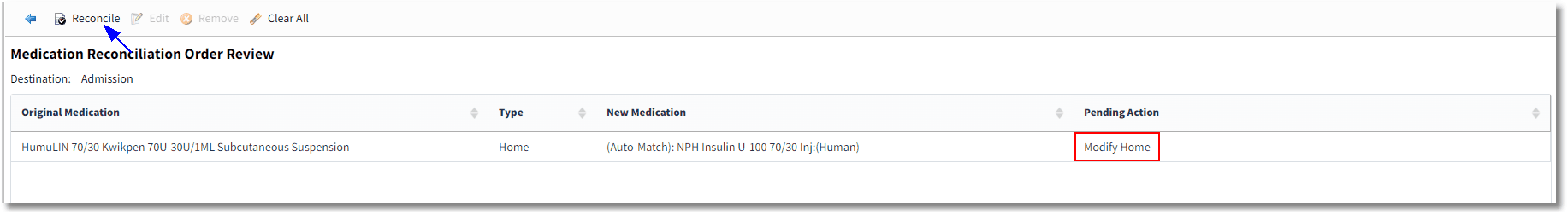 medication reconciliation order review