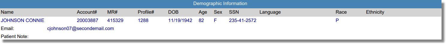pt info demographic info