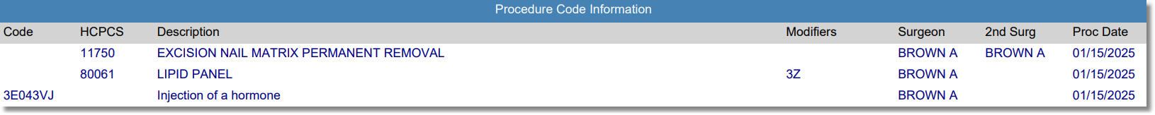 coding detail procedure