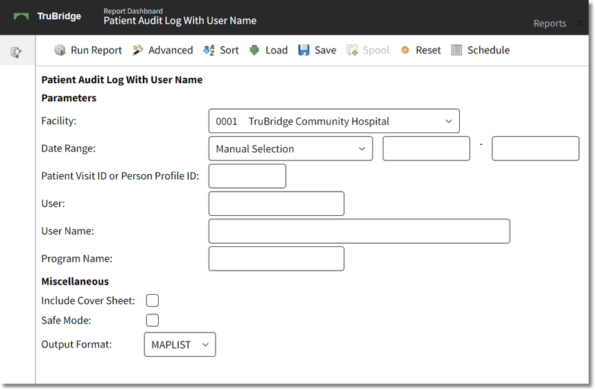 wc pt audit log user name