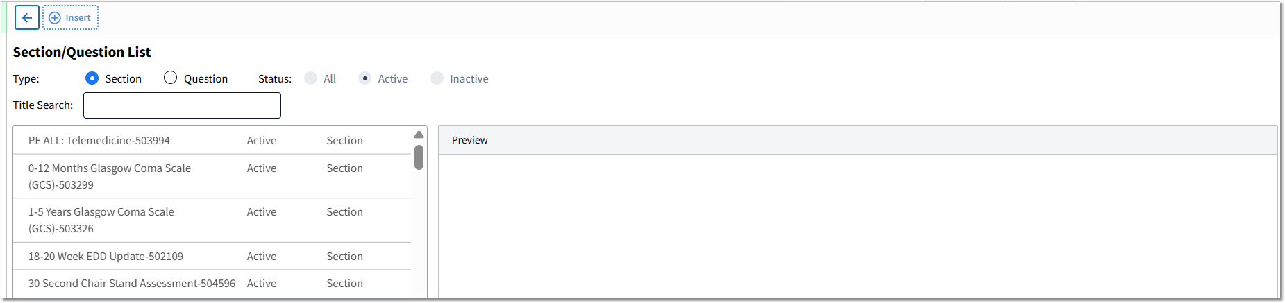 Section_Question List Screen