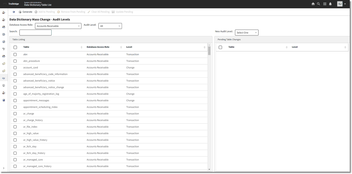wc data dict mass change