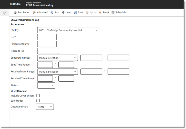 wc ccda transmission parameters