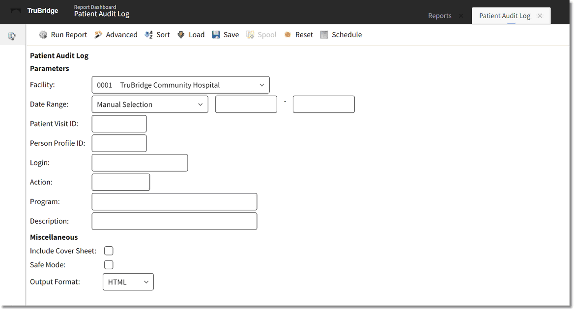 wc patient audit log